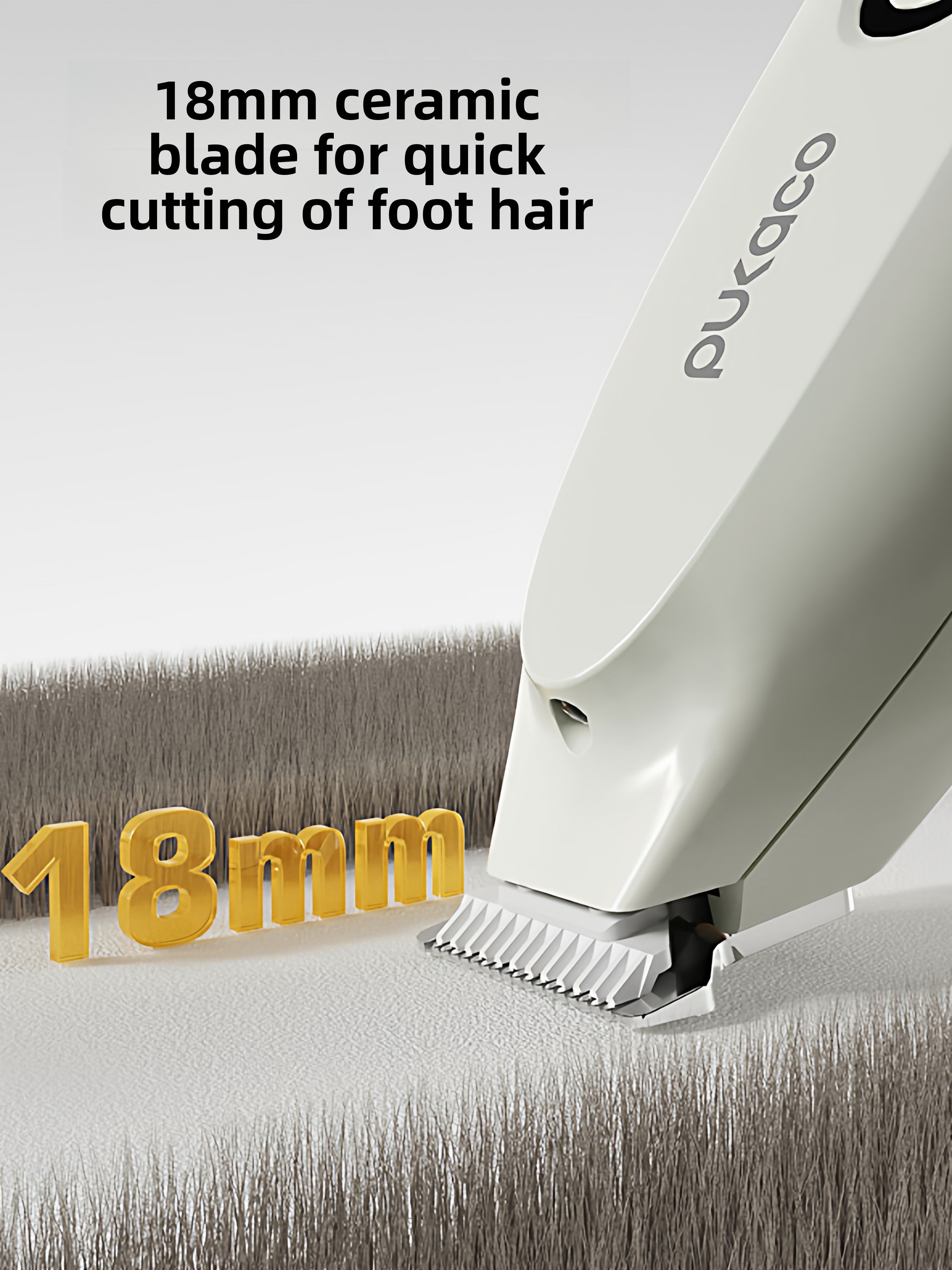 Thumb-Grip Pet Hair Clipper with Wide Blade Head, Quiet USB Kit