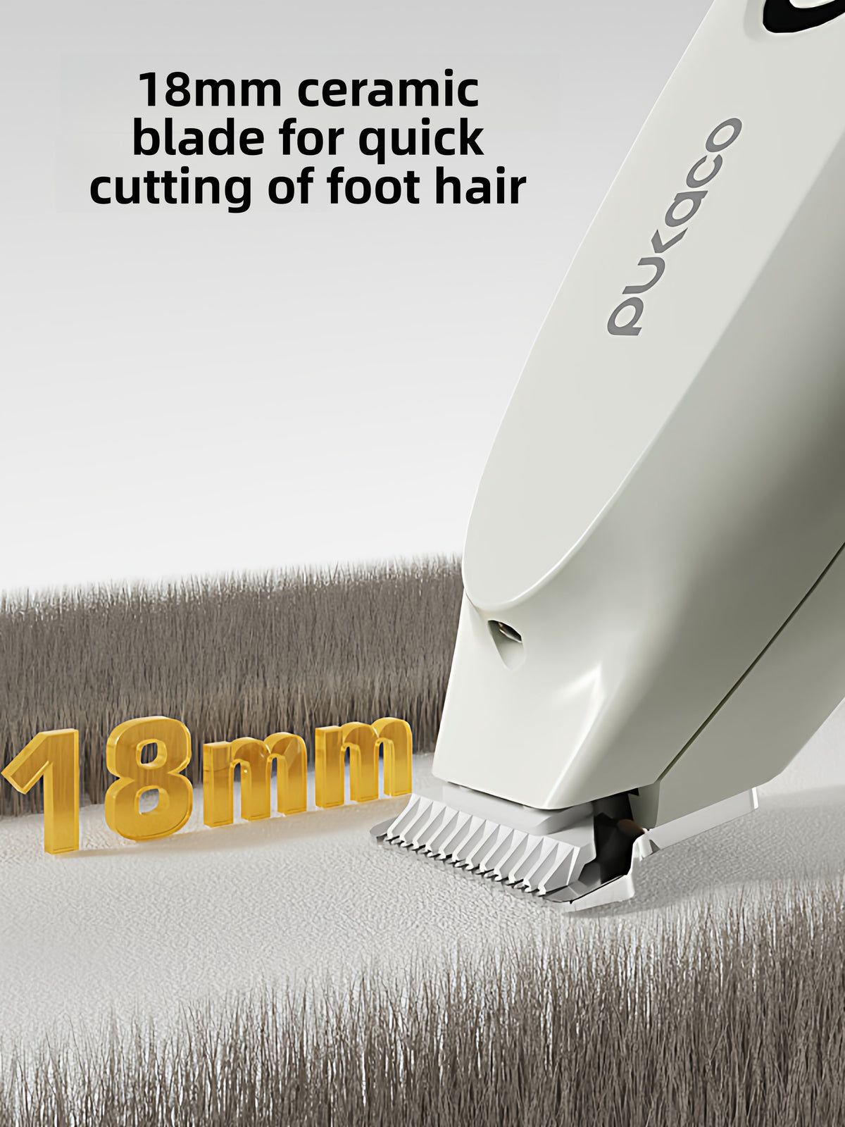 Thumb-Grip Pet Hair Clipper with Wide Blade Head, Quiet USB Kit