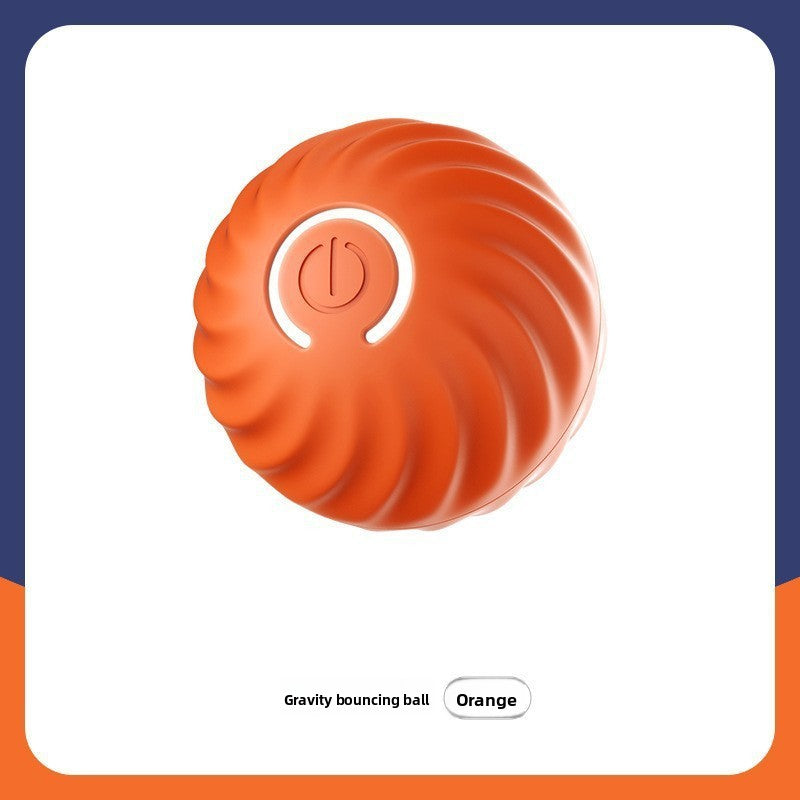 Automatic jumping ball dog toy shown in Orange