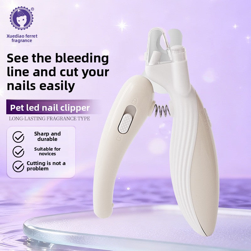 LED Pet Nail Clippers with Anti-Splash Cover and Bloodline Light
