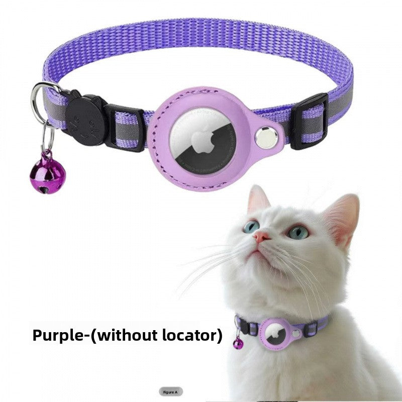 Slim polyester cat collar with bell and AirTag holder, tag not included, product image 10