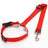 Adjustable nylon pet tether lead, close-up detail view