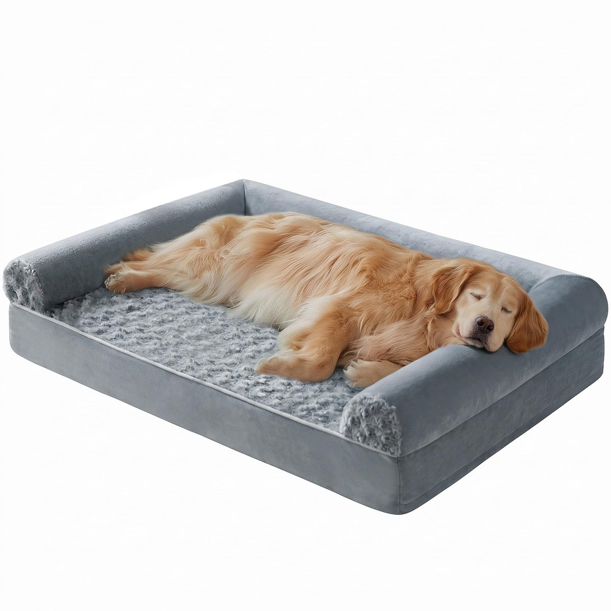 Orthopaedic dog bed with bolsters