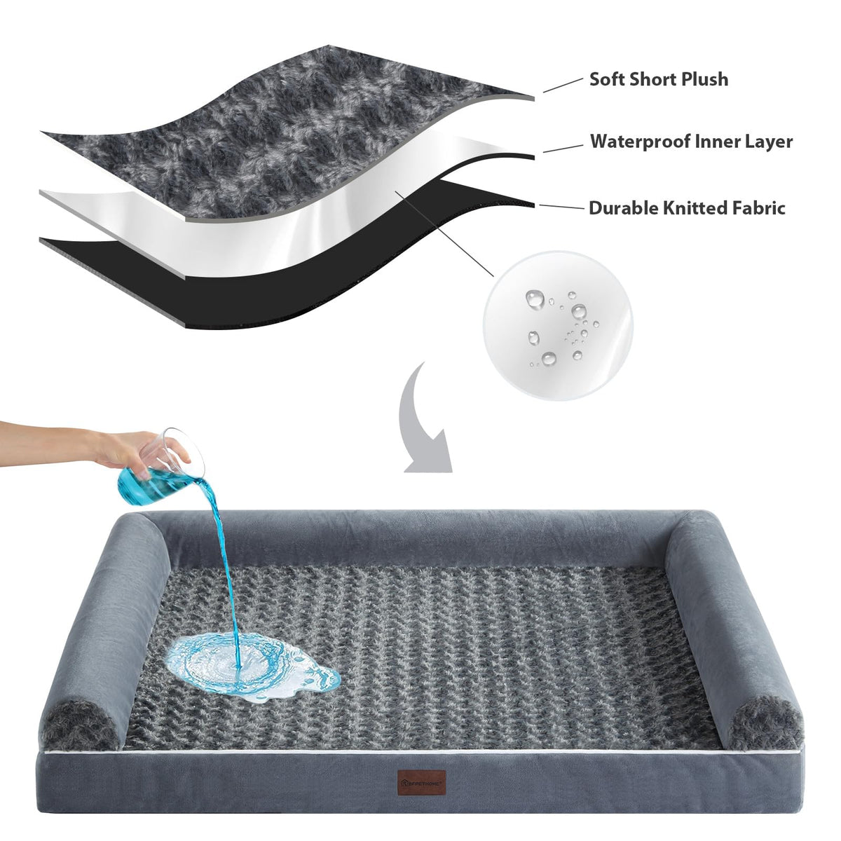 Orthopaedic dog bed detail