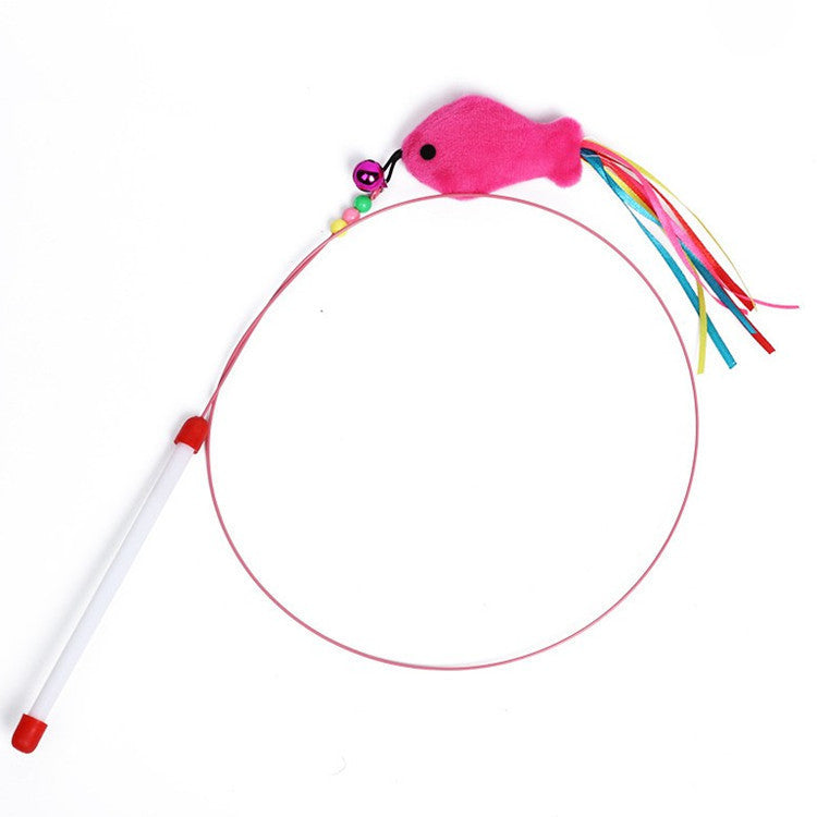 Cat teaser wand mouse shaped accessory head close up - photo 20
