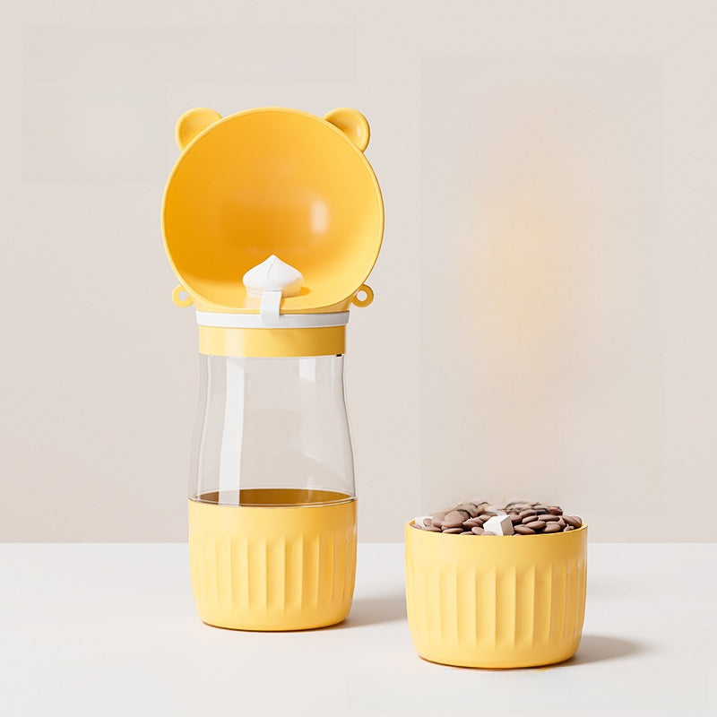 Portable dog water bottle in food-grade ABS, front view