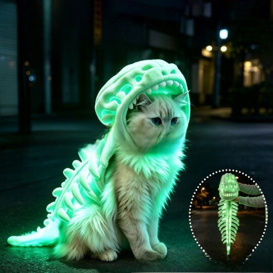 Dinosaur skeleton pet costume with glow option for dogs and cats, image 39