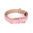 Brown leather look dog collar and lead set with metal buckle
