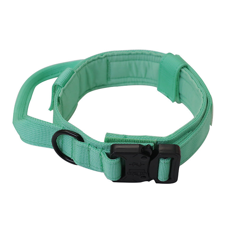 Khaki tactical dog collar and lead set for large dogs