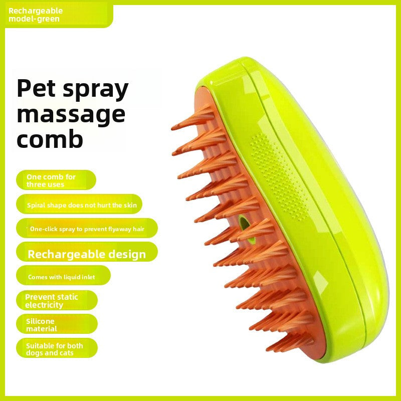 Electric Massaging Spray Comb with Silicone Tips, Anti-Static