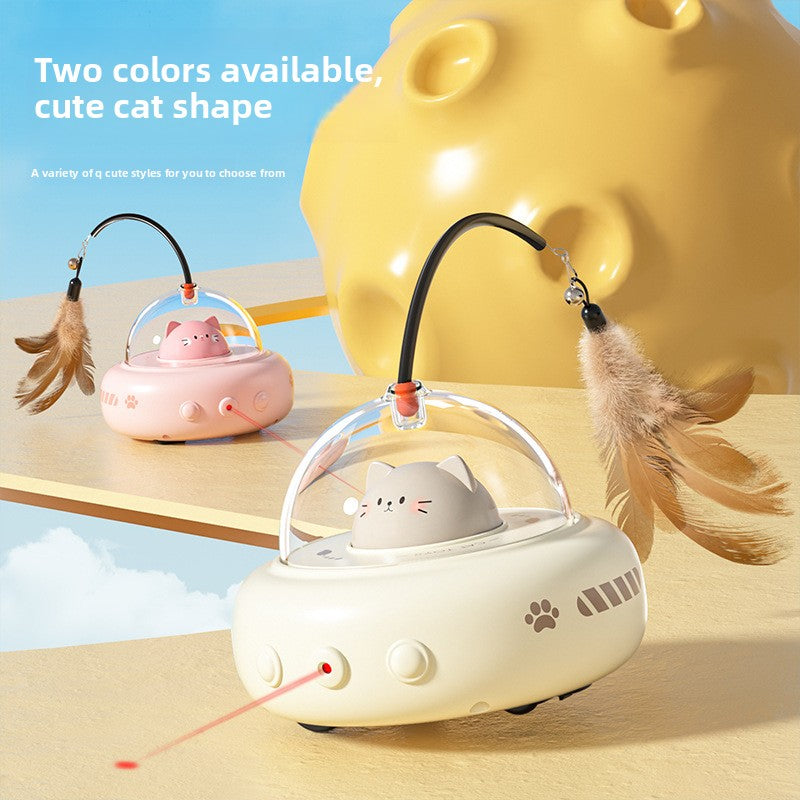 Automatic interactive cat toy with feather attachment, photo 4 of 7