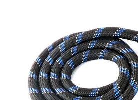 Nylon slip lead for large dogs in reflective black