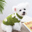 High collar knitted pet vest with floral embroidery in Pink Floral, front view