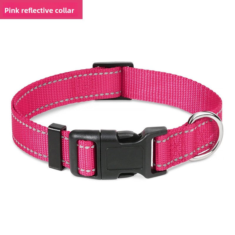 Adjustable polyester collar for dogs and cats in 10 colour options