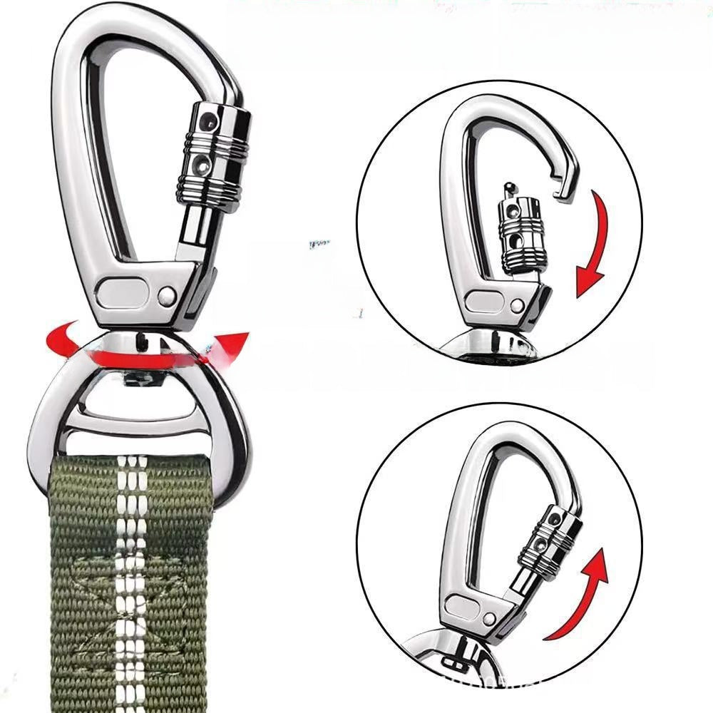 Nylon dog lead with car seat belt clip for large dogs, product photo