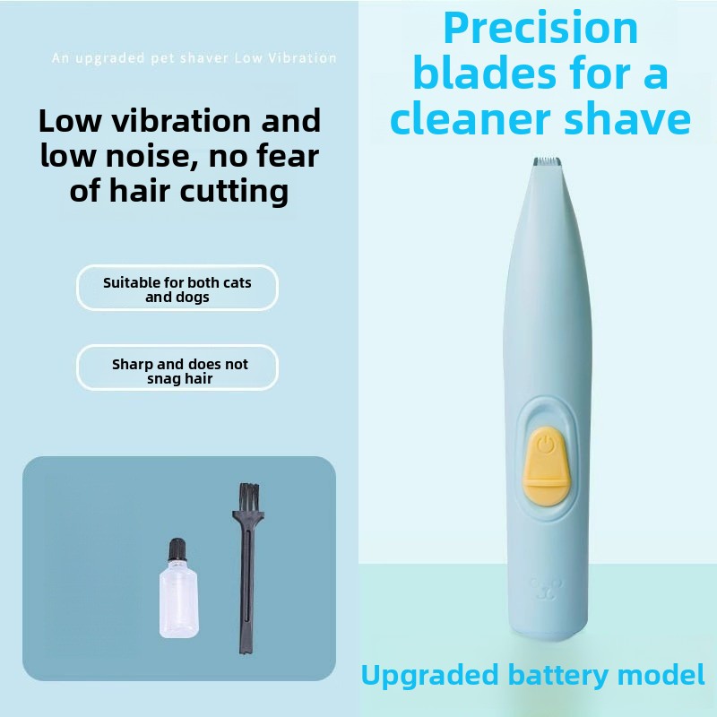 Silent Cordless Paw Hair Clipper for Dogs, Battery or USB