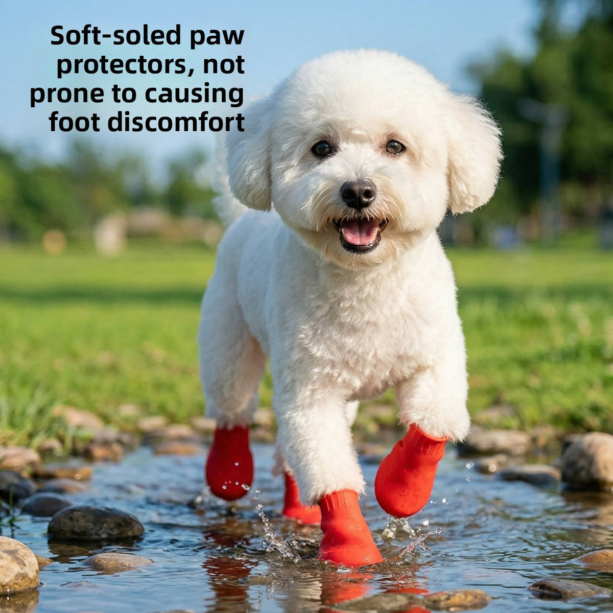 Waterproof slip-on dog shoes with air cushion soles, product image 3