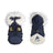 Hooded padded dog jacket with faux fur collar in Green, side view