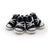 Denim canvas dog shoes with anti-slip sole in Dark Blue, showing size and shape