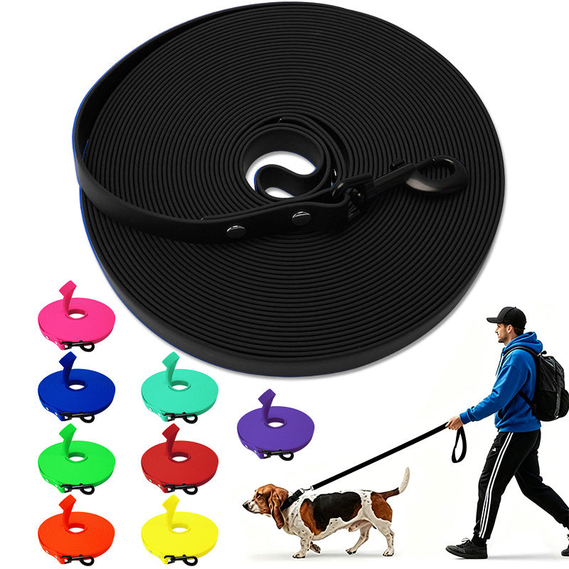 Waterproof PVC dog training lead in 9 colour options