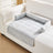 Dark grey striped pet sofa cushion mat, view 2