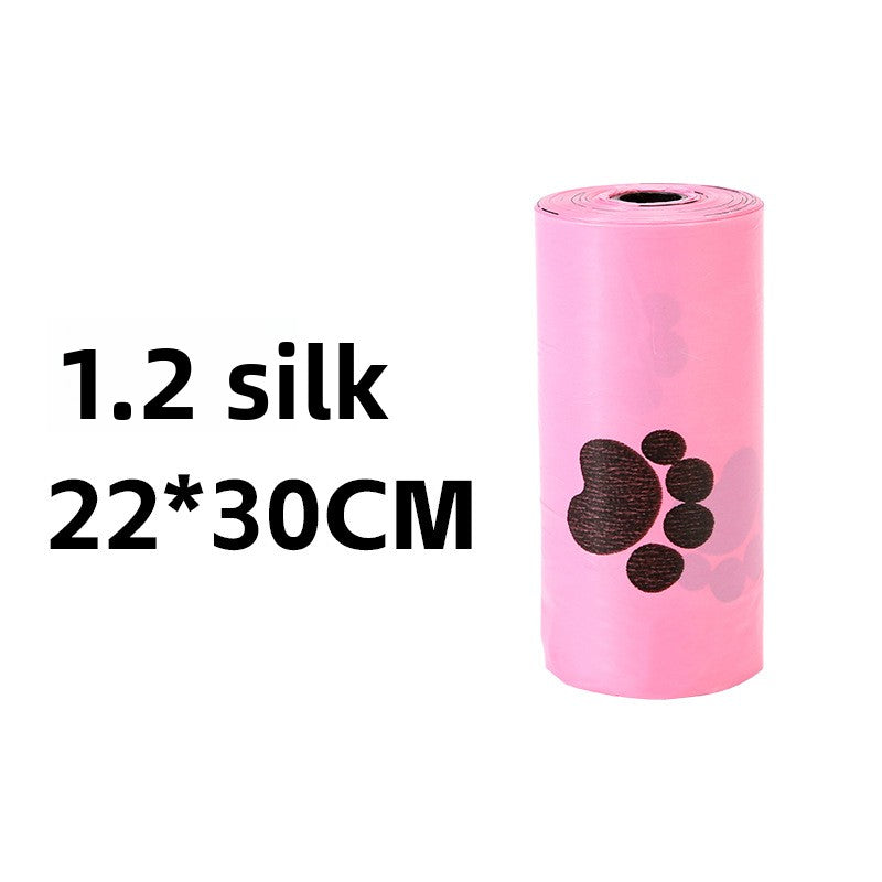 Scented paw print pet waste bag rolls, photo from another angle