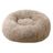Light grey round long plush pet bed for cats, photo 2