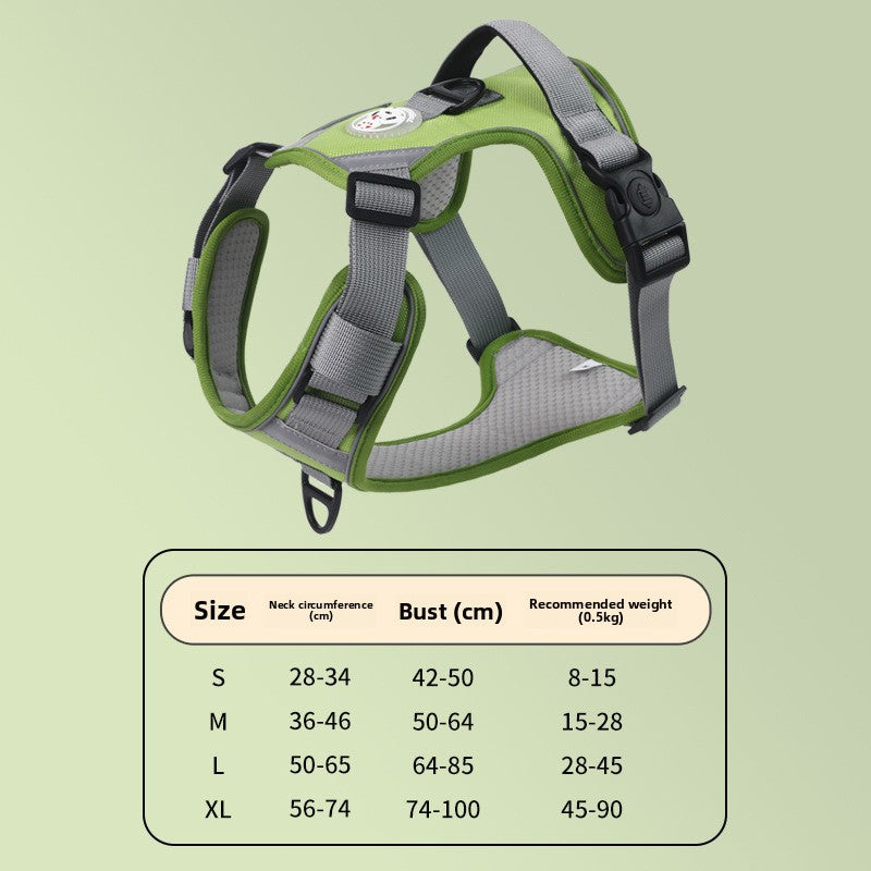 Reflective vest harness for large dogs, ideal for everyday use