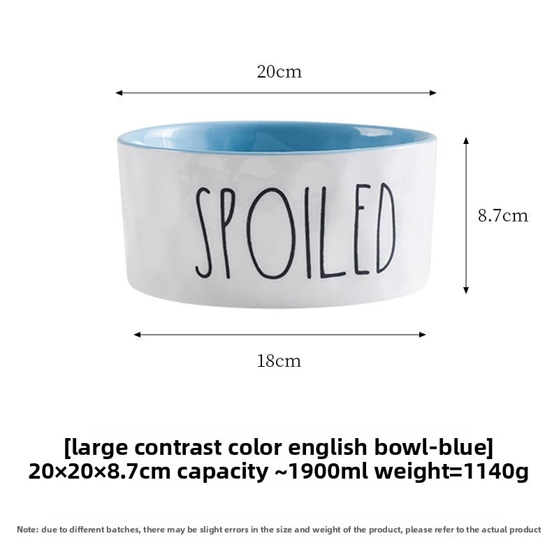 Creative Contrasting Color Ceramic Pet Bowl