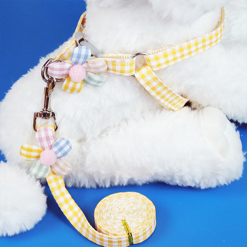 Printed chest harness and lead set for small dogs, main product photo