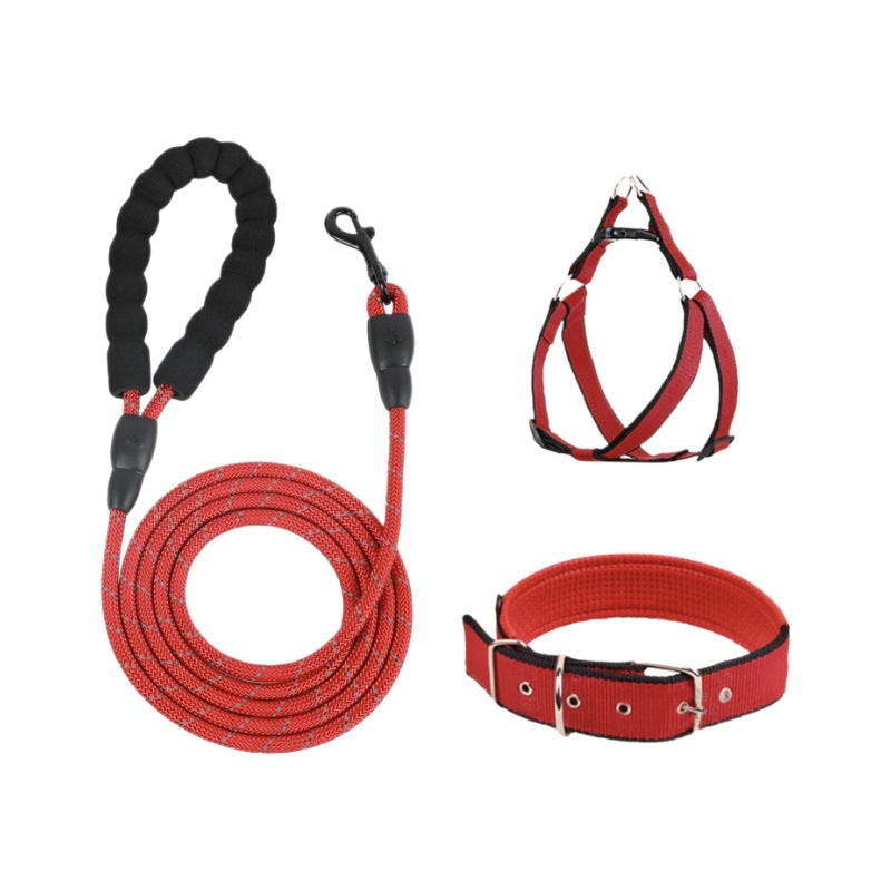 Rope dog lead set with harness or collar, main product photo