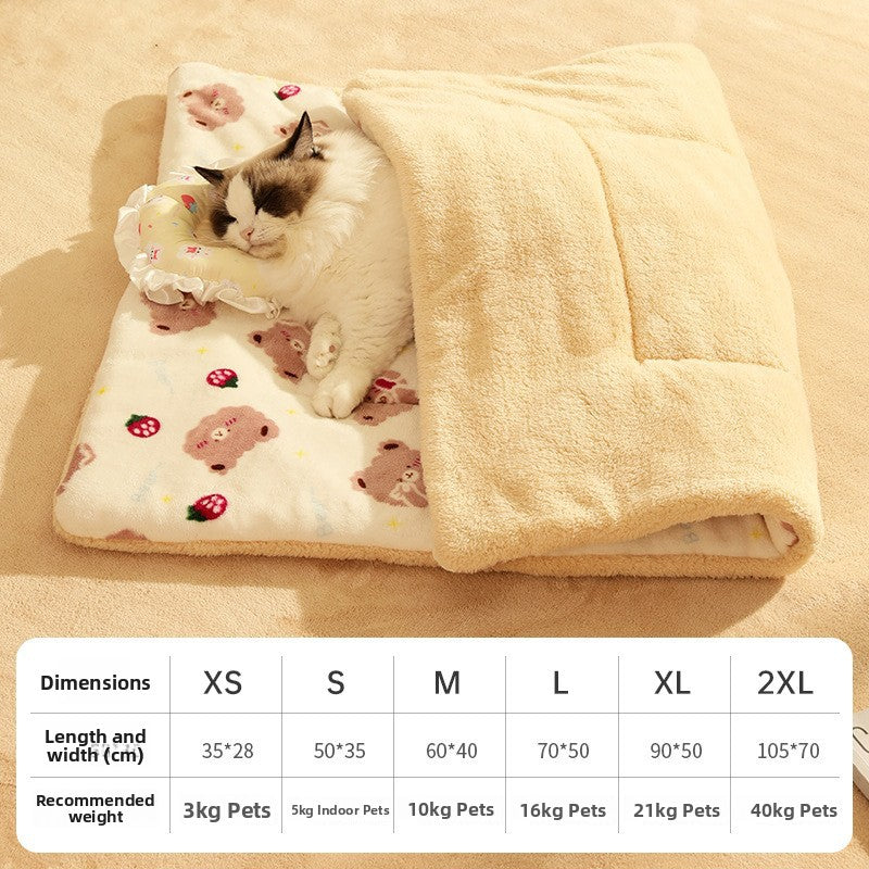 Soft suede pet blanket with cute bear pattern, product image 7