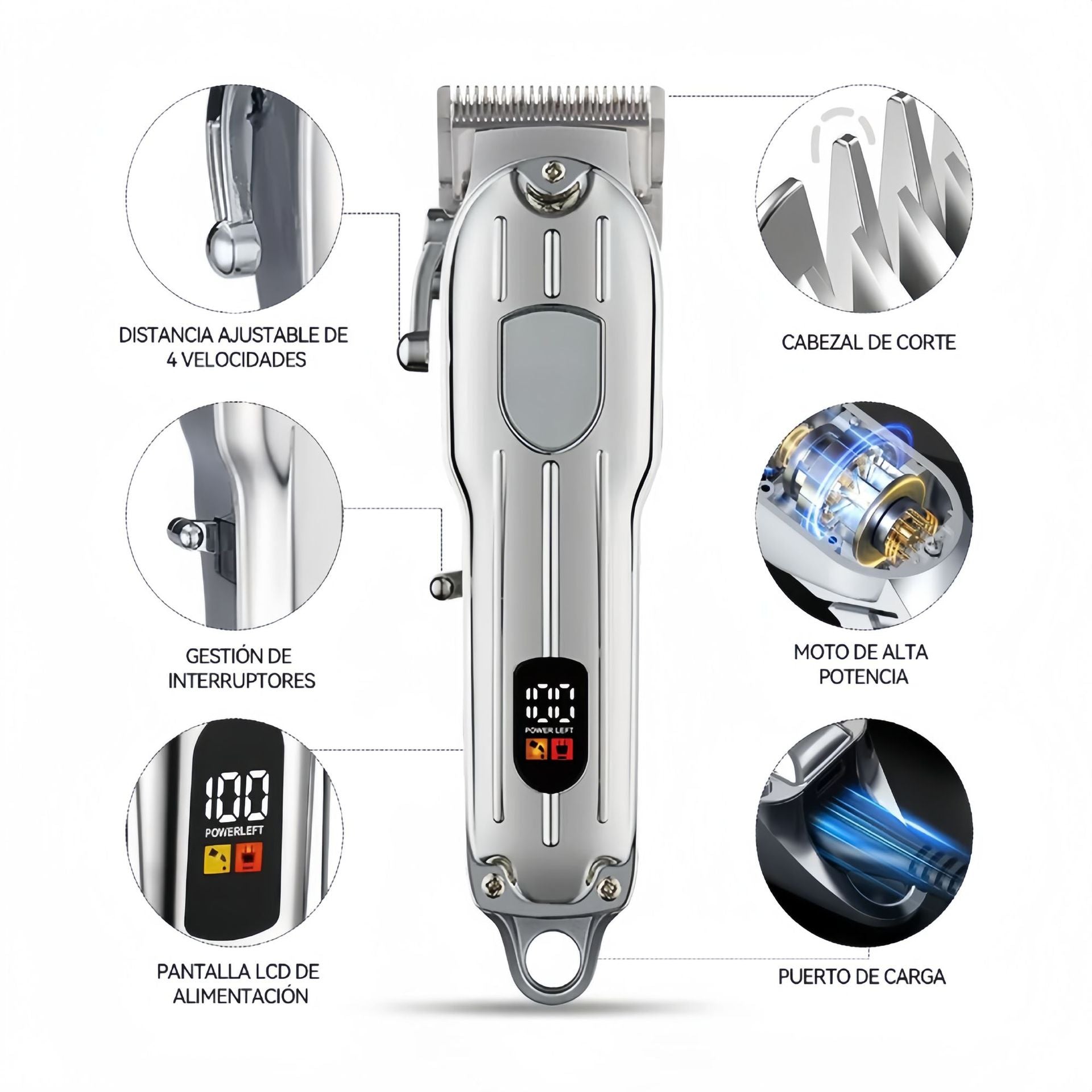 Cordless Electric Pet Clipper with Titanium Alloy Blades