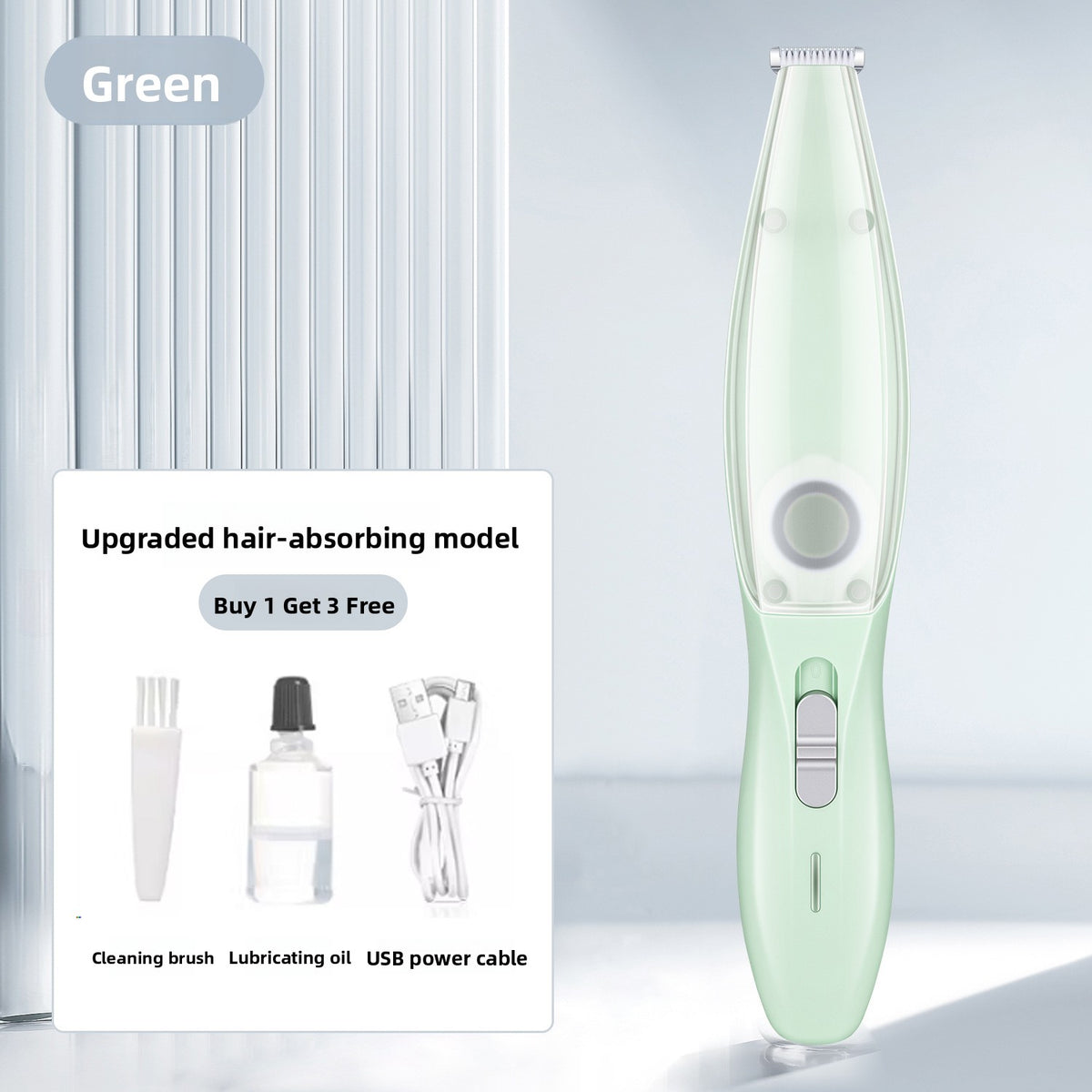 2-in-1 Pet Shaver with Suction and Ceramic Blade for Dogs and Cats