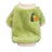 Small dog in an avocado print cotton velvet top