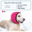 Striped soft stretch dog ear muffs snood in red, view 3