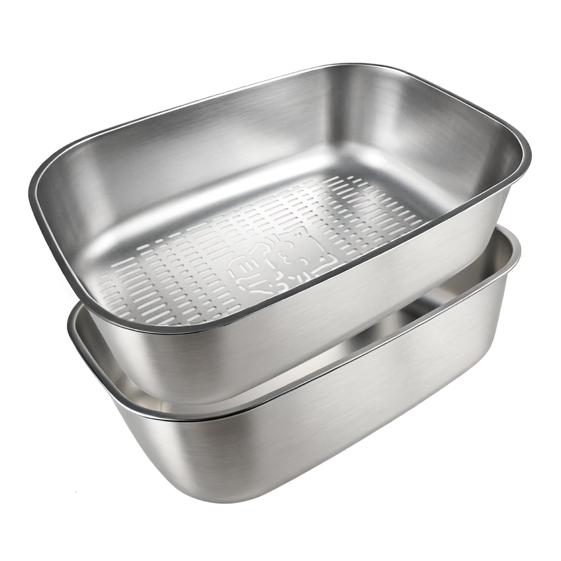 Stainless Steel Open Cat Litter Box, Oval Anti-Splash Tray