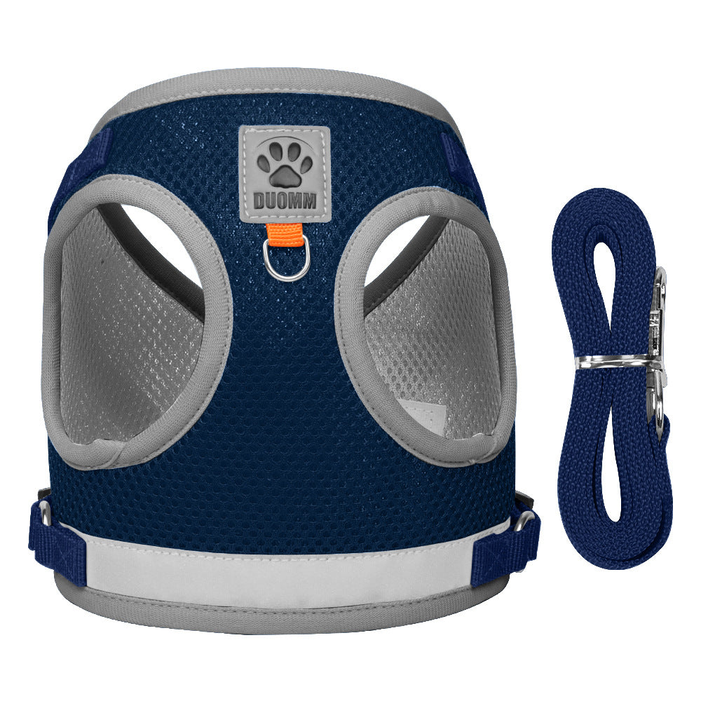 Breathable mesh pet harness and lead set, 5 sizes available