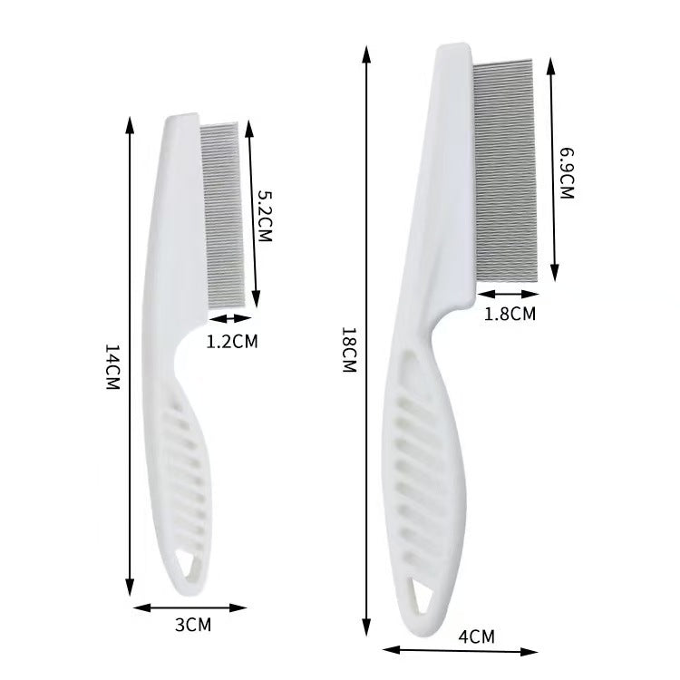 Fine-Tooth Steel Flea Comb with Rounded Pins and Comfort Grip