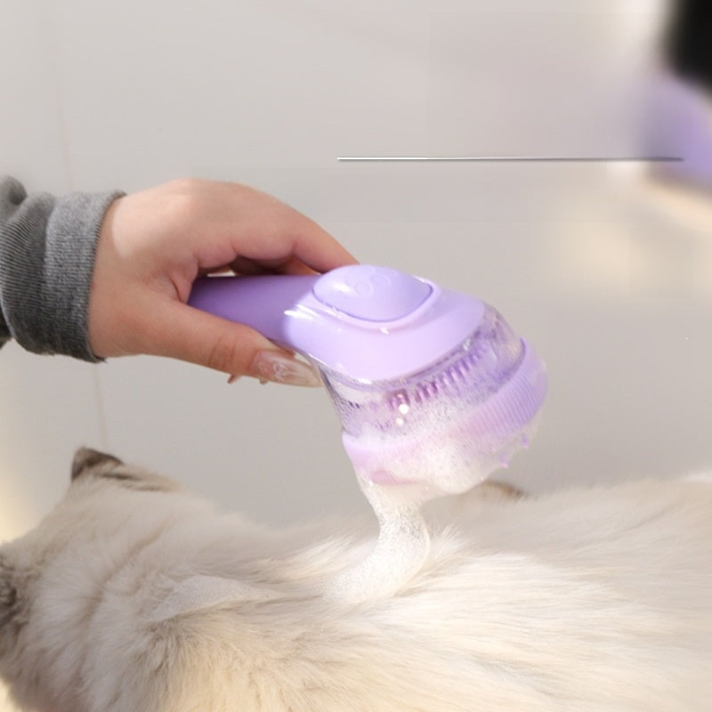 2-in-1 Silicone Dog Bath Brush, Double-Sided Shampoo Scrubber
