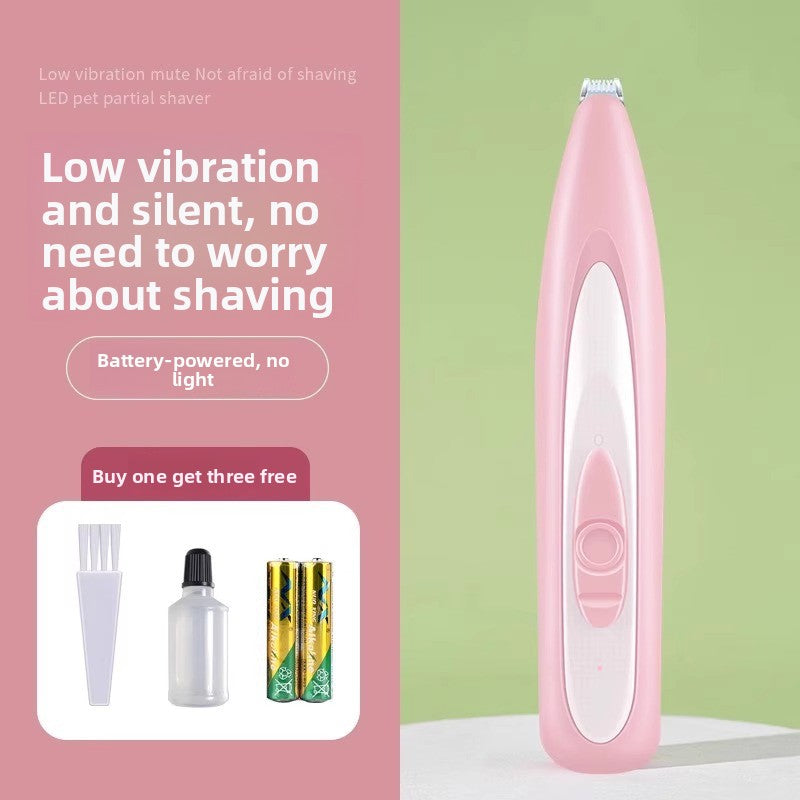 Mini Paw Hair Trimmer with LED Light, Battery or USB Rechargeable