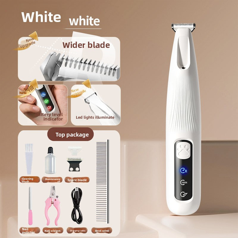 Quiet Cordless Pet Clipper with LED Light and Digital Display