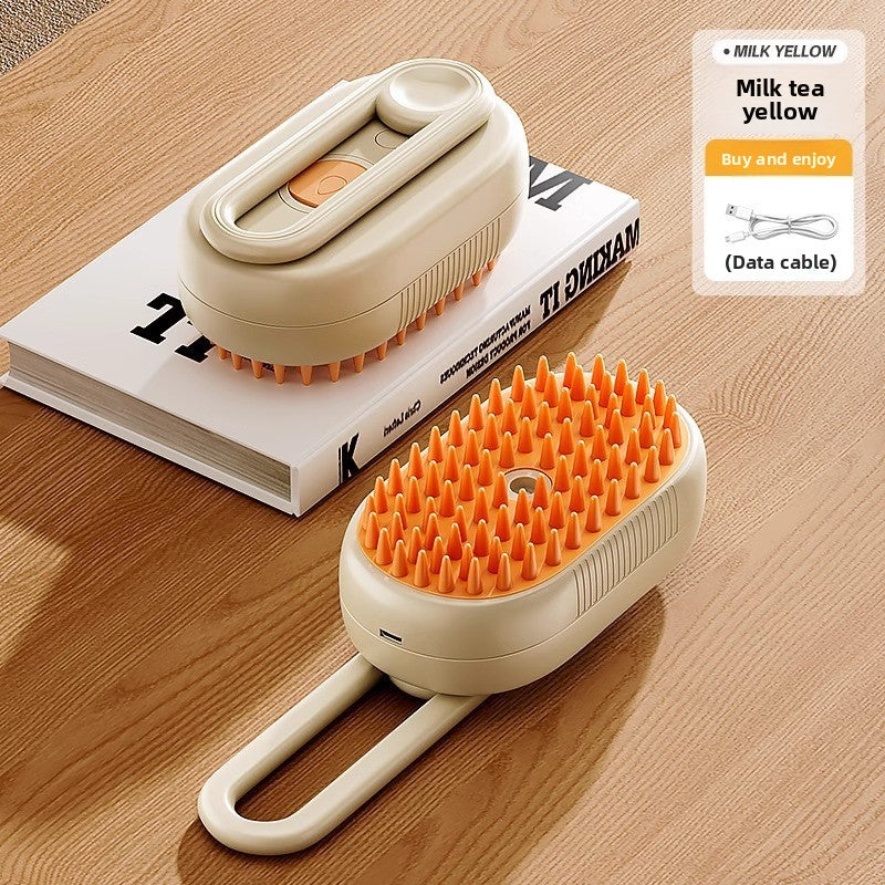 Cat Steam Brush, Rechargeable 3-in-1 Spray Grooming Comb
