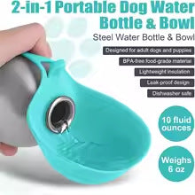 Portable Silicone Pet Water Bottle and Drinking Bowl with Leak-Proof Locking Design