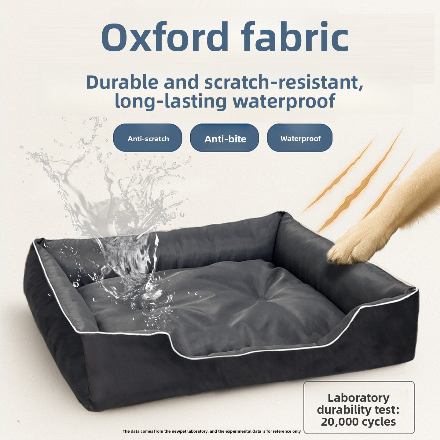 Waterproof Oxford dog crate mat with soft velvet top, photo 2 of 68