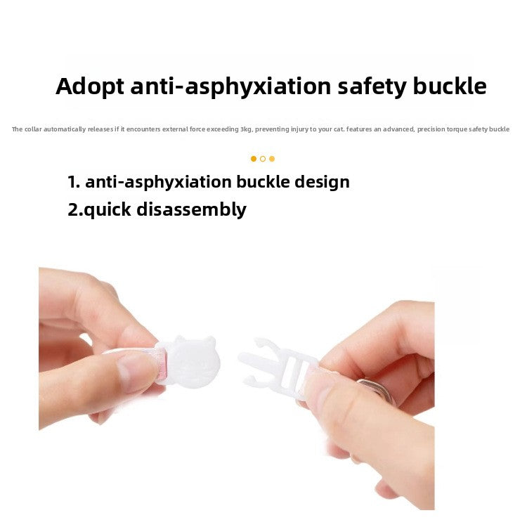 Striped elastic kitten collar with AirTag holder, tag not included, product image 4
