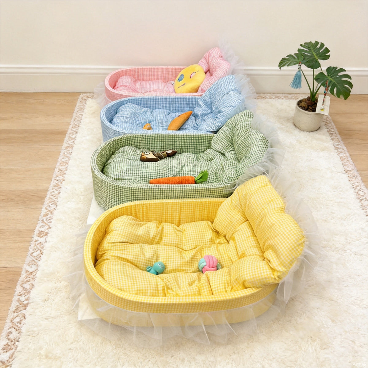 Enclosed Plush Cat Bed for Deep Sleep, Cosy Cat Kennel