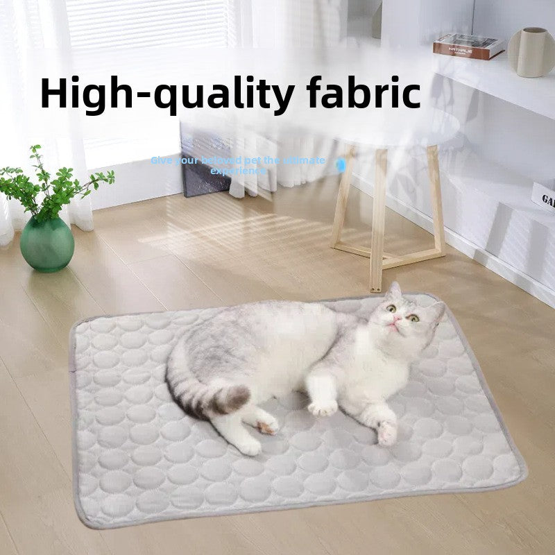 Ice silk cooling mat for dogs and cats, shown in 6 colours and styles