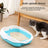 Semi-Enclosed Cat Litter Box with Scoop, Two-Tone Anti-Splash Tray
