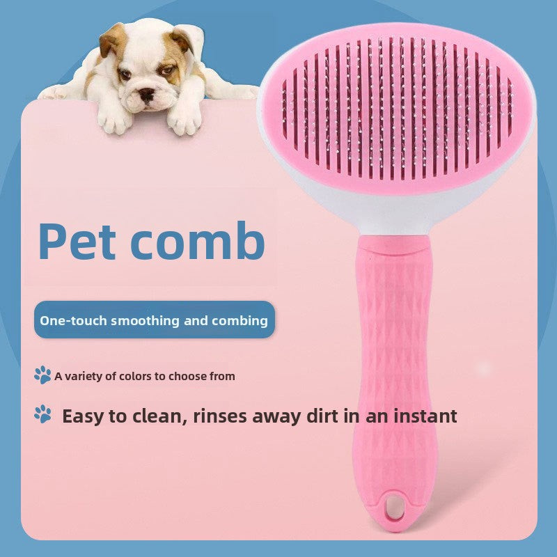 Anti-Slip Grip Slicker Brush with Stainless Steel Pins for Pets